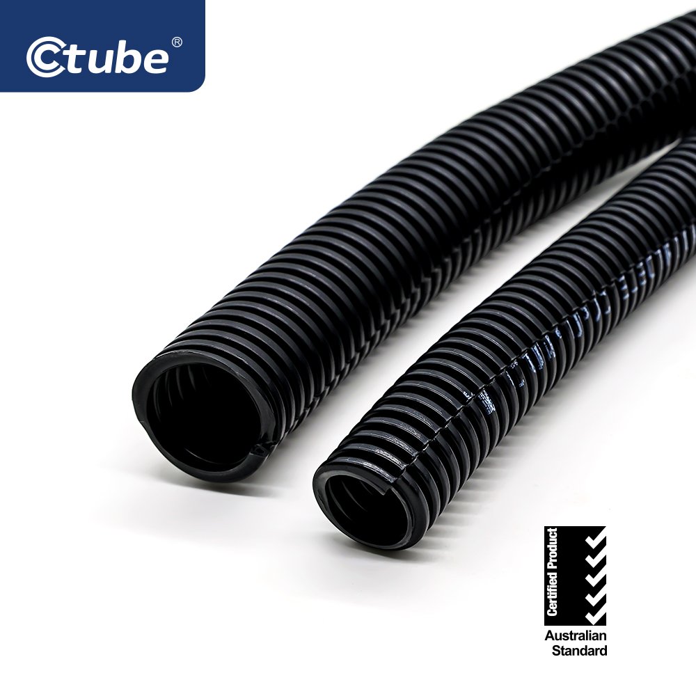 PVC Split Corrugated Conduit Black