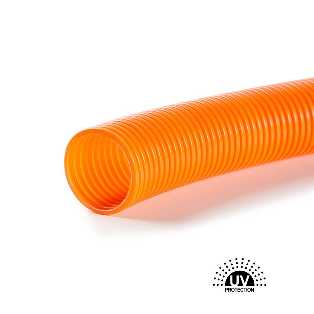 orange pvc corrugated conduit pipe